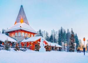 Snowman at Santa Office in Santa Claus Village in Rovaniemi in Lapland in Finland.