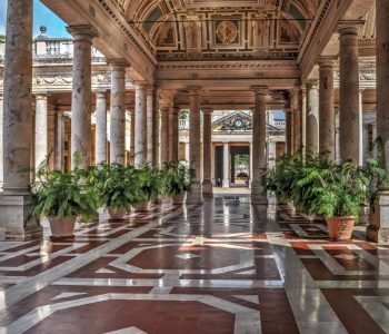 aisle with plants in Montecatini Terme, Tuscany