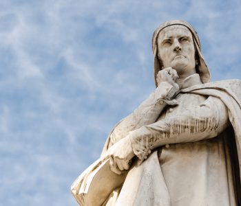 statue of Dante Alighieri, piazza dei Signori, Verona, Italy