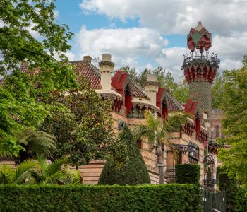 Comillas, Spain - Mai 19, 2024 - Iconic Villa Qijano in Comillas, Spain, designed by Antoni Gaudi