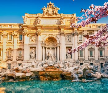 Fountain di Trevi in Rome at spring, Italy