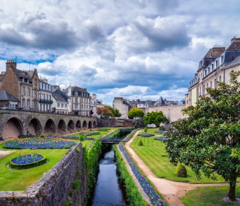 Chateau de l'Hermine is an old fort built in the castle vanished city walls of Vannes, Brittany (Bretagne) France.