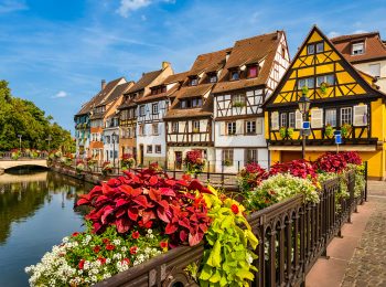 Old town of Colmar, Alsace, France on a sunny day
