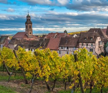 Riquewihr (Reichenweier) a wine-making village in the Haut-Rhin department, Alsace, France.