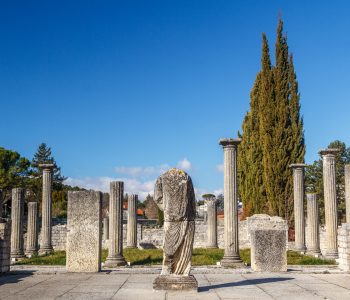 Roman ruins in Vaison-la-Romaine town, Provence, France