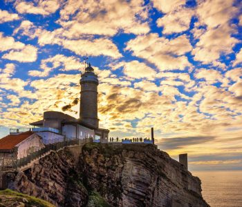 View of the Cantabrian Sea in the area of Cabo Mayor, Santander, Spain