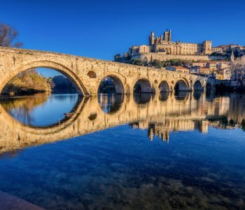 The Old Bridge at Beziers and St. Nazaire Cathedral