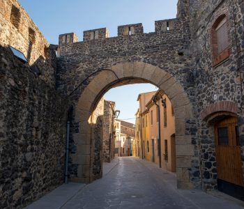 The medieval village of Hostalric in Girona, Spain