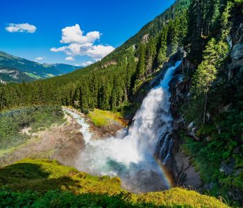 Impressive view on the krimml waterfalls in austria (Krimmler Wasserfälle)