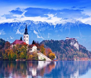 Bled with lake, island,  Slovenia, Europe