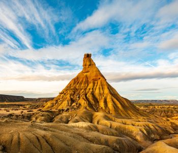Sunset on Bardenas Reales Castildetierra National Landmark