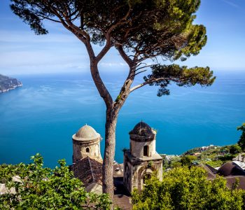 Coastline in Ravello, over the gulf of Salerno, Amalfi coast, italy