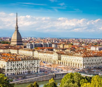 View of Turin city centre with landmark of Mole Antonelliana-Turin,Italy,Europe